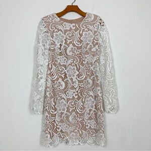 Dress the Population White Jessica Lace Mini Dress Bridal Wedding Party Medium